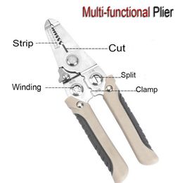Tang Multifunctional Pliers Wire Crimping Pliers Electricians Strip Wire Plier Terminal Pliers Stripping Tools Wire Splitting Cutter