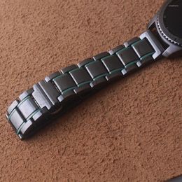 Watch Bands Watchband Black With Green Strap Genuine Bracelet 20mm 21mm 22mm Fit Ceramic Mens Waterproof Wristwatches Band
