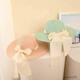 Caps Hats Infant Kids Baby Girls Straw Hats Big Bowknot Sun Protect Caps Summer Beach Headwear Fashion