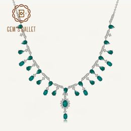 Pendant Necklaces GEM S BALLET Green Agate 925 Sterling Silver Gemstones For Women Topaz Design Choker Luxury Fine Jewelry 230506