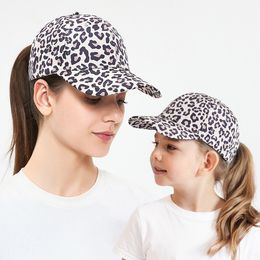 Leopard Mother Kids Baseball Cap Summer Wide Brim Sunhat Baby Adult Printed Casquette Peaked Cap Child Hunting Caps Adjust Size