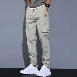 Men's Shorts Mid Waist Stylish Drawstring Design Men Trouser Polyester Overalls Thermal for Dating Cargo Pants Pocket 230506