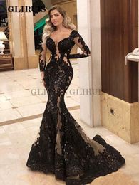 Party Dresses Mermaid Evening Dress Long Sleeve Sexy Black Prom Gowns robe de mariage robes 230505