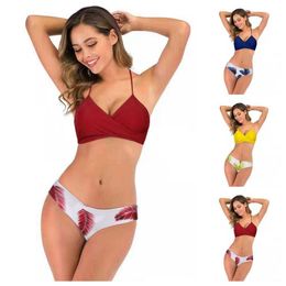 Solid Colour Split Open Back Swimsuit Low Waist Sling Quick Drying Swimwear Processing