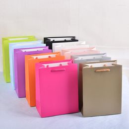 Gift Wrap 20pcs/lot High Quality Simple Paper Bag Kraft Candy Box With Handle Wedding Birthday Party Package