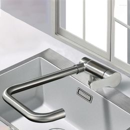 Kitchen Faucets Stainless Steel Inner Window Folding Faucet 360 Degree Swivel Cold Mixer Water Tap Lead-Free Bathroom Sink