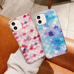 Designer Silicone Phone Case Fish Scale Suitable for iPhone 14 13 12 Pro max 11 14plus Soft shell Anti-fall phone case