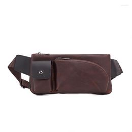 Waist Bags Men's Simple Multi-function Belt Bag PU Leather Men Male Soft Surface Retro Fanny Packs Bum