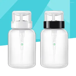 Nail Gel 2 Pcs Airless Pump Bottle Empty Push Bottles Plastic Vials Dispenser Lockable Remover
