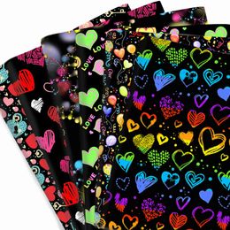 Fabric Valentine's day heart pure/polyester cotton/satin/elastic fabric patchwork blush quilt embroidered diy cloth 50*145cm/50*45cm good nice P230506