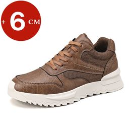 Lift Sneakers Man Casual Elevator Shoes Men Height Increae Insole 6CM High Leisure Fashion Platform Outdoor Shoes