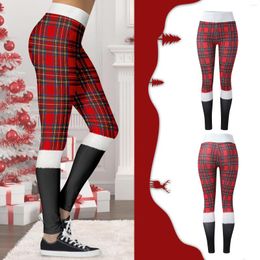 Active Pants Yoga Work Women Petite For Womens Christmas Plaid Print Fleece Lined BuLift Strethcy Lift