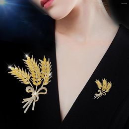 Brooches Harvest Wheat Ear Brooch Fashion High-End Barley Elegant Corsage Suit Jacket Pin Accessories