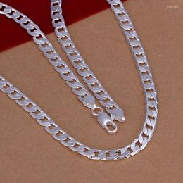 Chains Fine 925 Sterling Silver Necklace Exquisite Noble Luxury Gorgeous Charm Fashion 6MM Men Solid Wedding Chain Women Jewellery