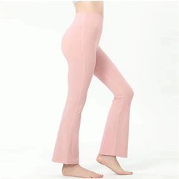 Calças de ioga feminina calças ativas ostenta cintura alta perna reta Certo peso leve respirável Pilates ao ar livre elástico