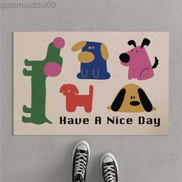 Bath Mats Cartoon Doormat Carpet Home PVC Silk Loop Floor Entrance Mats Cats Dog Carpet Living Room Bedroom Bathroom Non-Slip Door Mats AA230506