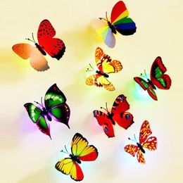 Night Lights 300pcs/lot Lovely Creative Color Changing ABS Butterfly LED Light 3D Decoration Lamp