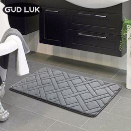 Mats grid Embossing Bath Mat Nonslip Bathroom soild colors Bedroom Mats sponge Rug polyester fiber Kitchen mat