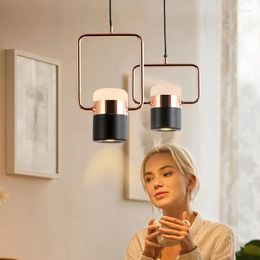Pendant Lamps Modern Minimalist Bar Restaurant Multi-head Molecular Rotating Nordic Bedroom Bedside Metal Light Fixtures