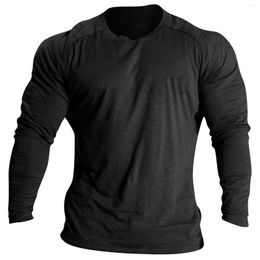 Men's T Shirts Long Sleeve Shirt For Men Mens Fitness Running Sports Muscle Athletic Compression Plain Pack