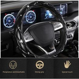 Steering Wheel Covers Diamond Leather Cover With Bling Crystal Rhinestones Universal Fit 15 Inch Car Protector For Women