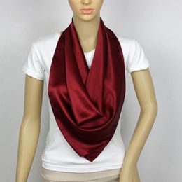 Scarves Girl Women Mens Solid Plain Satin Silk Scarf Square Neckerchiefs Gift Accessory 108 108cm 10colors #4086