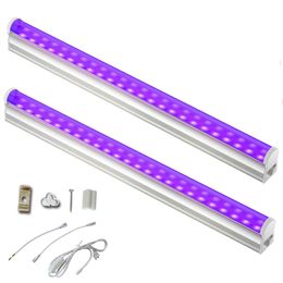 UV LED Black Light Bar 20W 4ft T5 Integrated Bulb Lights Blacklight Fixture for Light Poster Halloween Decorations and Christmas Party Fun Atmosphere crestech168