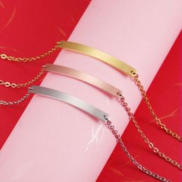 Link Bracelets 10Pcs/Lot Stainless Steel Mirror Polished Curve Strip Blank Welding Box Chain For DIY Custom Logo Name Jewelry