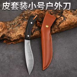 Camping Hunting Knives Outdoor Small Machete Mongolian Hand Cleaver Hand Pick Knife Mini Damascus Dogleg Knife Kitchen Accessories Knife Kitchen Knives P230506