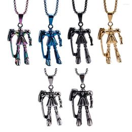 Chains Robot Necklaces 316L Stainless Steel Men Pendants Chain Steam Punk Hip Hop For Boyfriend Male Jewellery Fun Gift Wholesale
