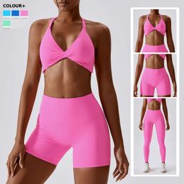 Yoga Outfit 23 Pieces Fitness Yoga Set Women Solid Colour Breathable Quick Dry Sportswear Super Stretch Fabric Workout Gym Suit Clothes J230506