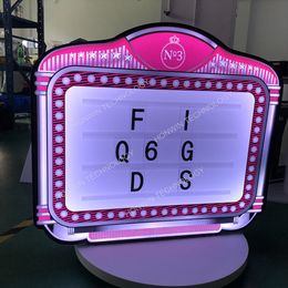 Party Factory Wholesale LED Lighted Display Custom Pink Marquee Message Board champagne bottle presenter Sign Billboard 3 sets Alphabets interchangeable letters