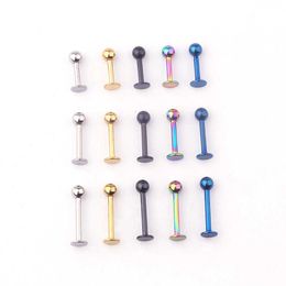 316l Stainless Steel Round Lip Ring Screw Ear Bone Nail Human Piercing Body Earring Studs Puncture Jewelry Earrings Stud Steel Black Colorful Gold Blue Wholesale