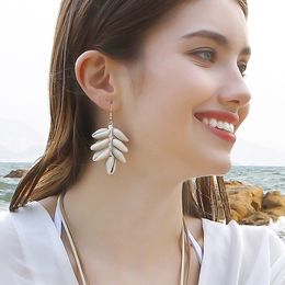 Bohemia Ocean wind conch shell earrings hand made vintage hook earring for women