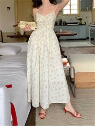 Casual Dresses 2023 Summer Spaghetti Straps Dress New Elegant Fashion Evening Party Ladies Vestidos Vintage Casual Print Dress Female Clothing Z0506