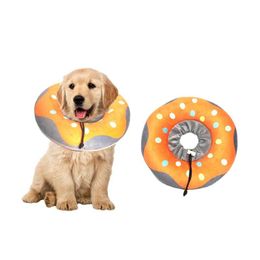 Leashes 1PC Inflatable dog collars doughnut design neck ring adjustable antilicking biteresistant dogs accessoires Personalised