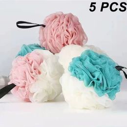 Other Bath Toilet Supplies 5Pcs Large Twocolor Soft Mesh Body Cleansing Ball Skin Puff Scrubbers Sponge Balls room Products Accessories 230505