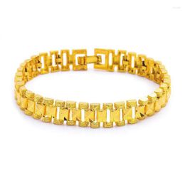 Link Bracelets MxGxFam 18 Cm X 8 Mm/18.5x12mm Heavy Bracelet For Women Men Jewelry 24 K Pure Gold Plated Cassical Designs