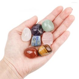 Pendant Necklaces Seven Chakra Hexagonal Column Energy Stone Combination Set Natural Crystal Gemstone Ornaments Decoration Gifts For