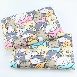 Fabric Cat Cute Newborn Cotton Fabric 160cm*50cm diy bedding patchwork children's manual work fabric cotton cloth P230506