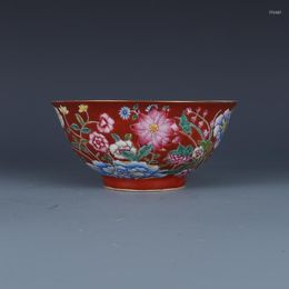 Bowls Qing Emperor Kangxi Year Mark Pastel Hand-painted Gold Flower Bowl Antique Porcelain Ornaments