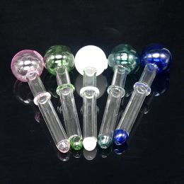 2017 Colourful Pyrex Glass Oil Burner Pipe Clear 17mm Glass Oil Burner Glass Tube Pipe Oil Nail Free Shipping