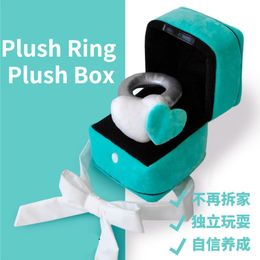 Toys Creative Ring Box Plush Toy Love Diamond Ring Case Pet Dog Chew Toy Sounds Puppies Soft Stuffed Interested Toys Confession Gift