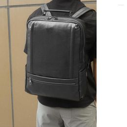 Backpack Fashion Genuine Leather Men Backpacks Real Large Capacity Boy School Daypack Male Laptop Business Office Bags