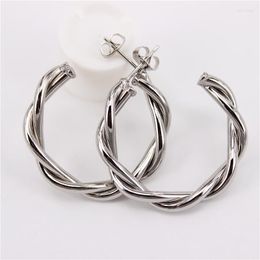 Hoop Earrings 35mm Two Color Options 6.9g Per Pair Comfortable And Easy To Wear 4mm Wide 1 Retail 6 Wholesale Twisted Wire SL226