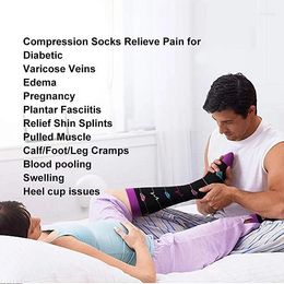 Men's Socks Compression Graduated Circulation Varicose Veins Nursing Running Stockings Magic