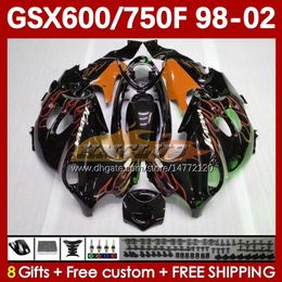 Fairing For SUZUKI flames orange KATANA GSXF 600 750 CC 600CC GSXF600 GSXF-750 169No.115 GSX750F GSX600F 750CC 1998 1999 2000 2001 2002 GSXF750 GSXF-600 98 99 00 01 02 Body