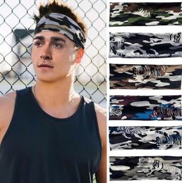 Men Women Ice silk Sports Headbands Running Fitness Sweat-absorbing Headband Camo Elastic Breathable Headband