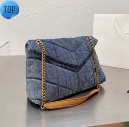 Shoulder Bags Designers Women Washed Denim Bag LOULOU Puffer Fashion Classic flap bag messenger Shopping Luxury Hand