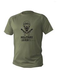 vsbsMen's T Shirts 2023 Shirt Mens Short Sleeve Green Olive Army Military Us Skull Tactical